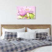 Nymphéa fleurs violettes toile florale longue impr (Insitu(Chambre))