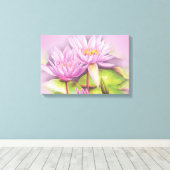 Nymphéa fleurs violettes toile florale longue impr (Insitu (Plancher de Bois))