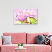 Nymphéa fleurs violettes toile florale longue impr (Insitu(Salon))
