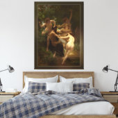 Nymphs en Satyr van William-Adolphe Bouguereau Canvas Afdruk (Insitu (Slaapkamer))