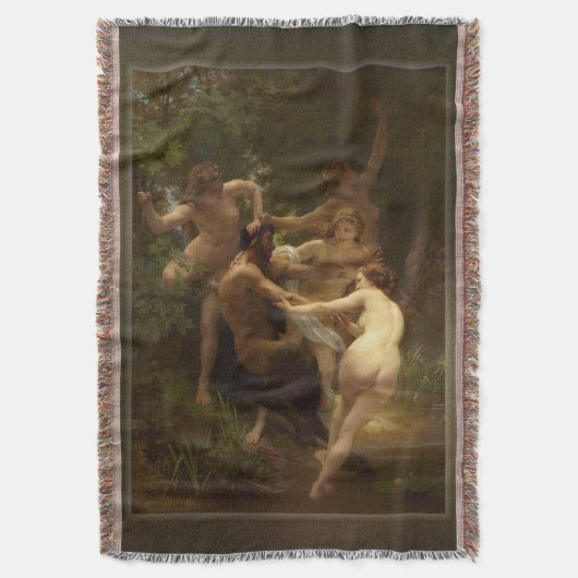 Nymphs en Satyr van William-Adolphe Bouguereau Deken (Voorkant Verticaal)