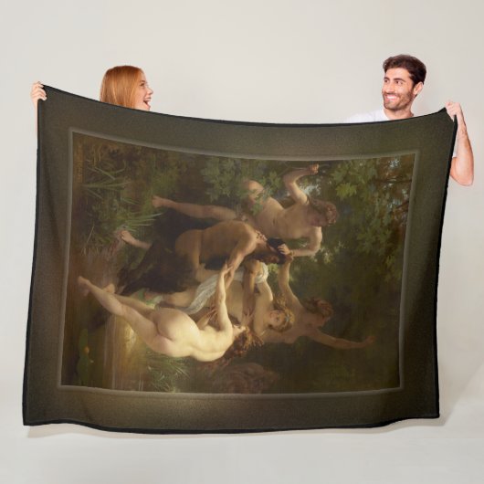 Nymphs en Satyr van William-Adolphe Bouguereau Fleece Deken (In situ)