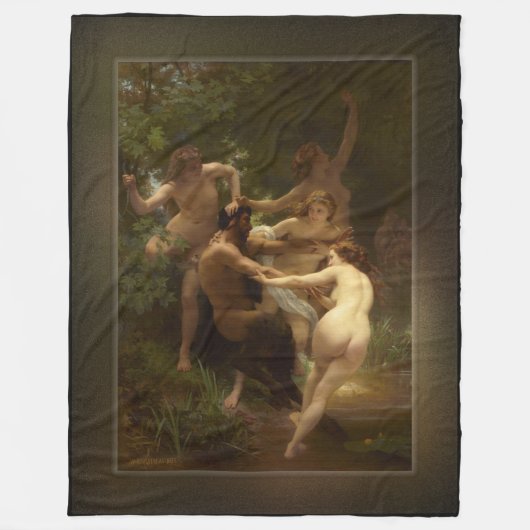 Nymphs en Satyr van William-Adolphe Bouguereau Fleece Deken (Voorkant)