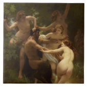 Nymphs en Satyr van William-Adolphe Bouguereau Tegeltje (Voorkant)