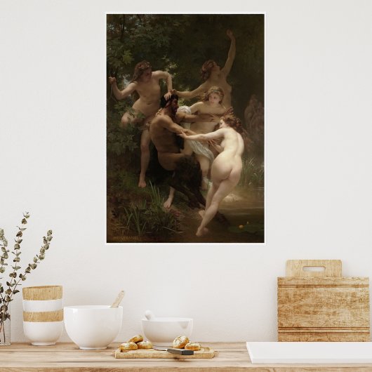 Nymphs en Satyr William-Adolphe Bouguereau Poster (Keuken)