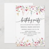 NYRA - Fleur sauvage modèle invitation de fête d'a (Devant / Derrière)