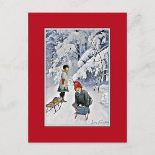 Nystrom - Kinderen in de sneeuw, 1910 Briefkaart