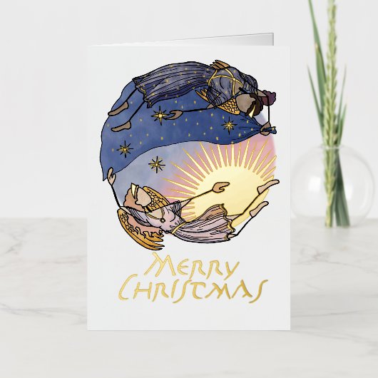 Nyx en Hespera (nacht en dag) Kerst Kaart (Voorkant)