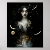 Nyx, godin van Night Surreal Fantasy Art Poster (Voorkant)