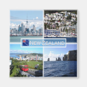NZ Auckland Skyline - Wellington panorama - Magneet