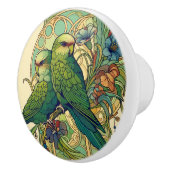 NZ Birds Kakariki Art nouveau bouton (Droite)