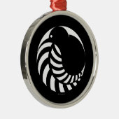 NZ Kiwi / Silver Fern Emblem Metalen Ornament (Rechts)