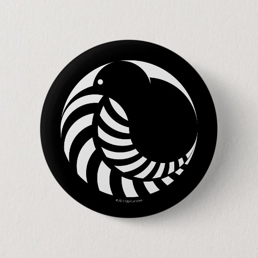 NZ Kiwi / Silver Fern Emblem Ronde Button 5,7 Cm (Voorkant)