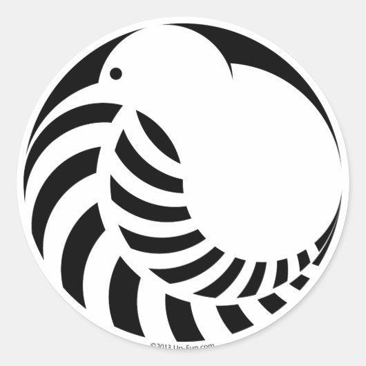 NZ Kiwi / Silver Fern Emblem Ronde Sticker (Voorkant)