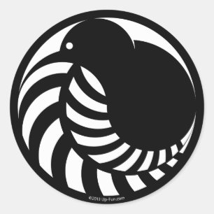 NZ Kiwi / Silver Fern Emblem Ronde Sticker