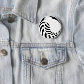 NZ Kiwi/Silver Fern Ronde Button 5,7 Cm (In situ)