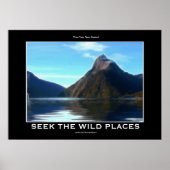 NZ Miter Peak Schilderachtig Motivatie Poster (Voorkant)