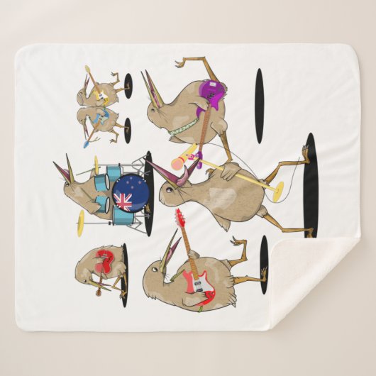 NZ Music Kiwi Band Sherpa Deken (Voorkant (horizontaal))