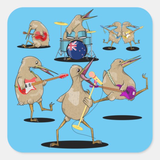 NZ Music Kiwi Band Vierkante Sticker (Voorkant)