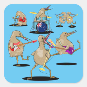 NZ Music Kiwi Band Vierkante Sticker