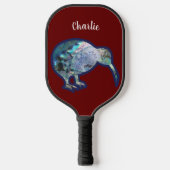 NZ SHINY PAUA KIWI BIRD NEW ZEALAND CUSTOMED PICKLEBALL PADDLE (Voorkant)