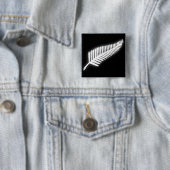 NZ Silver Fern National Emblem Patriotic Button (In situ)