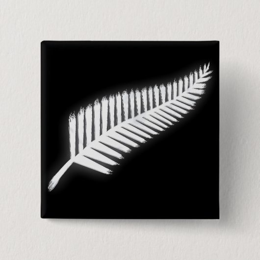 NZ Silver Fern National Emblem Patriotic Button (Voorkant)
