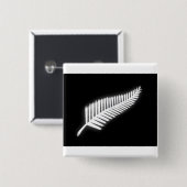 NZ Silver Fern National Emblem Patriotic Button (Voorkant /achterkant)