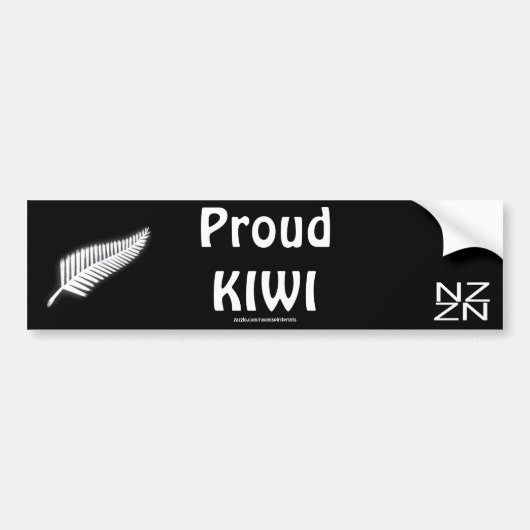 NZ Silver Fern National Emblem Patriotic Gift Bumpersticker (Voorkant)