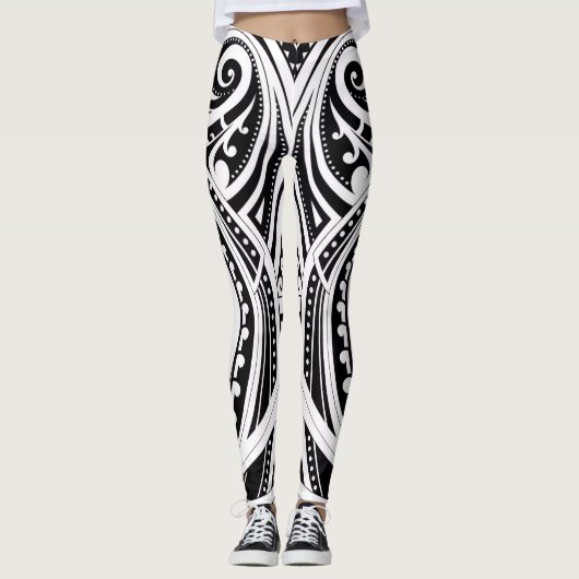 NZKULTURE Trainer leggings Uniek Māori ontwerp (Voorkant)