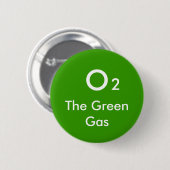 O, 2, The Green Gas - Gepersonaliseerd Ronde Button 5,7 Cm (Voorkant /achterkant)