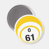 O 61 bingobal koelkastmagneet magneet (Voorkant / Achterkant)