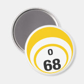 O 68 bingobal koelkastmagneet magneet (Voorkant / Achterkant)