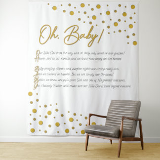 O, Baby! Baby Shower Achtergrond-XL-2 Wandkleed