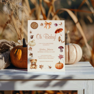 O Baby Herfst Terracotta Baby Shower Kaart