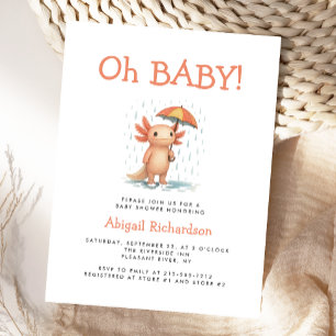 O Baby Lieve Axolotl Baby Shower Uitnodiging