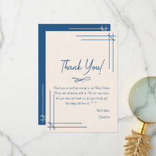 O, baby! Minimalistische baby shower geslacht neut Bedankkaart