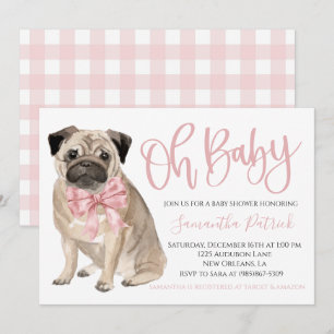 O, baby! Mooie hond Roze puppy hondenwasbeurt Kaart