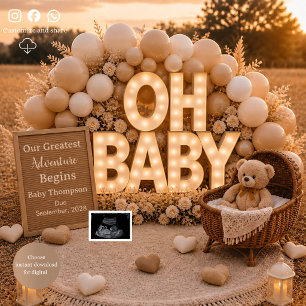 O Baby Neutrale Baby Reveal zwangerschapsaankondig Kaart