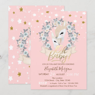 O, baby, schattige babyhertjes  Gouden sterren bab Kaart