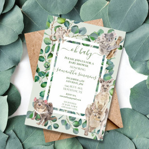 O Baby Shower Australische Dieren Wilde Eén Kaart