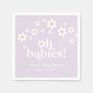 O, baby'tjes! Madeliefje lila babyfeestje Servet