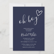 O Boy Babyborrel Hart Marineblauw Minimalistisch