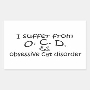 O.C.D. De obsessieve Wanorde van de Kat Rechthoekige Sticker