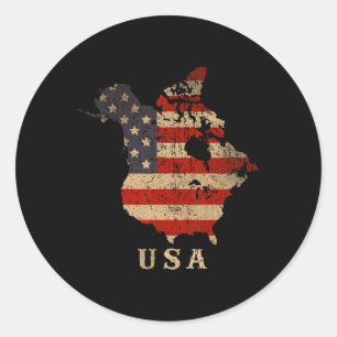 O Canada! Canada En Usa Kaart - Annex Amerika's 51 Ronde Sticker