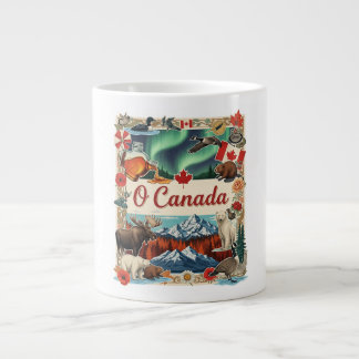 O Canada Collage – Vintage Patriottisch Extra Grote Beker
