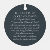 O Clavis David Key of David Advent Ornament (Achterkant)