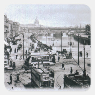 O' Connell Bridge and the River Liffey, Dublin Vierkante Sticker
