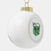 O Dear O Dear Green Minimal Modern Design Keramische Bal Ornament (Links)