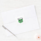 O Dear O Dear Green Minimal Modern Design Vierkante Sticker (Envelop)